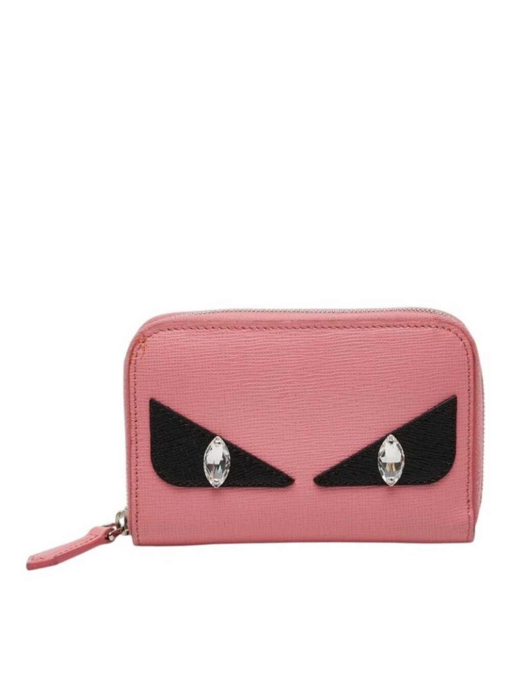Fendi Monster Coin Purse Pink Black Leather